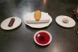 Atera 1) Miso Caramel, Chocolate 2) Madeleine, Black Garlic Ganache 3) Sorghum, Peanut 4) White Chocolate, Black Currant (39548976440)